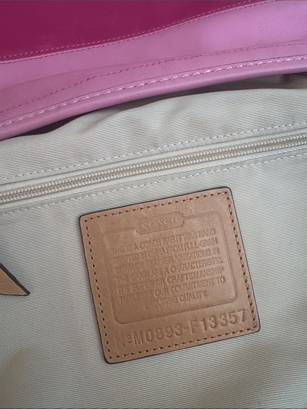 Vintage Coach Rugby Bucket Bag pink Leather Large Stripe Y2K Rare shoulder bag - Picture 15 of 17